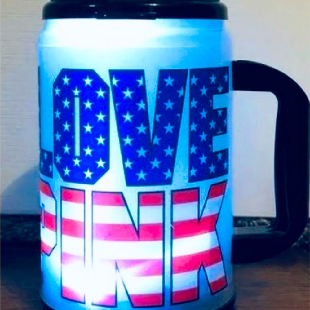 Victorias secret pink patriotic light up chug mug. Never used.
